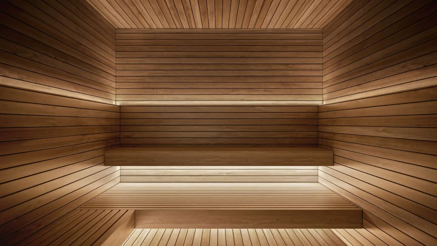 Rendering of the cedar-lined sauna